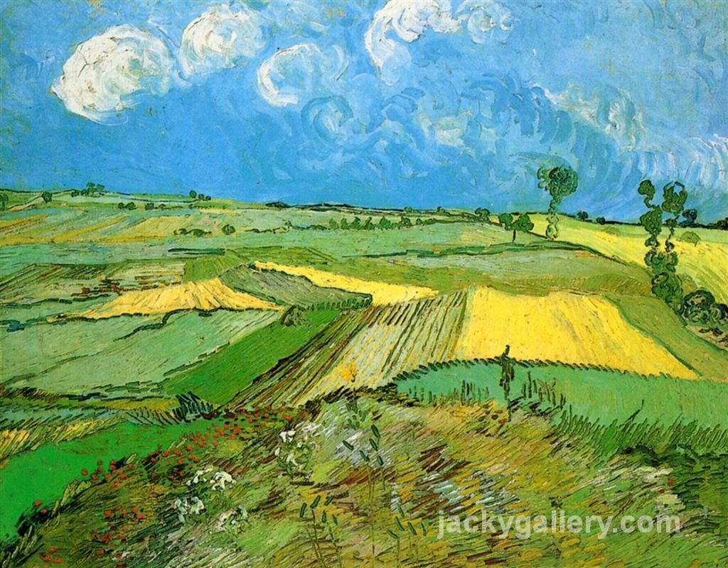 Wheat Fields at Auvers Under Clouded Sky, Van Gogh painting